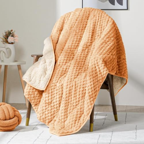 Fleece Weighted Blanket for Adults 60" x 80" 15lbs Soft Fuzzy Blankets by WemoreDirect