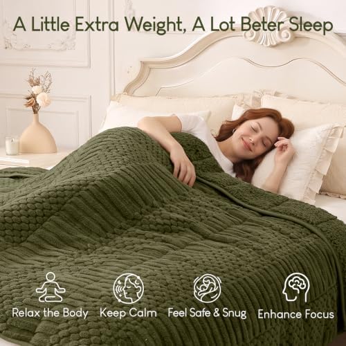 Cottonblue Sherpa Fleece Weighted Blanket 15 lbs for Adults Queen Size Soft - Image 2