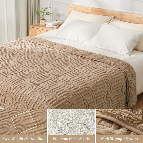 Wemore Soft Weighted Blanket for Adults 48" x 72" 12 lbs Twin Size Brown - Image 4