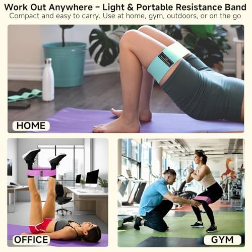 Resistance Bands, Fabric Workout Bands for Women & Men, Cloth Booty Resistance Loop Bands, Thick Squat Bands for Home Fitness, Gym, Yoga, Pilates for Butt Legs Thigh Hip Glute - Image 7