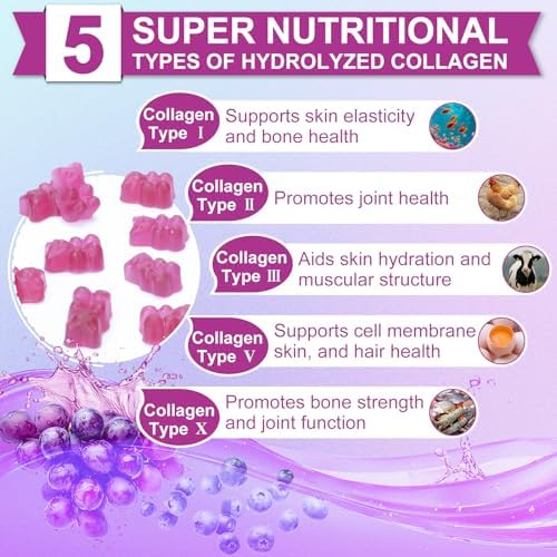 Nature's live Multi Collagen Peptides Gummies, Type I, II, III, V, X - Image 3