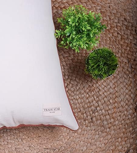 Trade Star 100% Cotton Throw Pillow Cover Handwoven Oblong Pillow Case Indian Cushion Cover Boho Luxury Living Room Decor Ethnic Rectangle Spring Pillow Case (Rust ALMA 12X24 INCHES) - Image 5