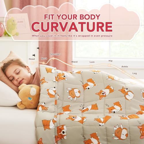 CuteKing Weighted Blanket - Weighted Blanket with Premium Glass Beads - Breathable Heavy Blanket for Comfortable Rest - Thick Blanket All Season (10lbs, 40"x60", CuteDog) - Image 3
