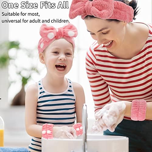 WHAVEL 6PCS Spa Headband and Wristbands Set, Face Wash Headband Wrist Bands for Washing Face Makeup Skincare Hair Band Skin Care Accessories Tools - Image 4