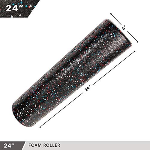 Day 1 Fitness High Density Muscle Foam Rollers - Sports Massage Rollers for Stretching, Physical Therapy, Deep Tissue, Myofascial Release - Ideal for Exercise and Pain Relief – USA Speckled, 24” - Image 3