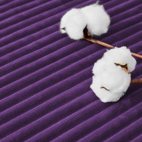 Bnuitland Fleece Throw Blanket, 300GSM Soft Warm Cozy Fluffy Throw for Babys & Pets, Stripe Pattern, All Season Sofa Bed Blanket for Home Decor, Dark Purple 50"x40" - Image 7