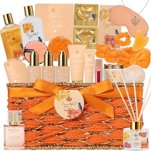 Gifts for Women, 35 Pcs Home Spa Gift Basket, Hydrating Face Skin Care Set by RAROSAACCA