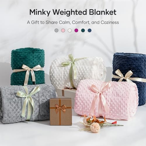 Cottonblue Weighted Blanket 15lbs 48x72in for Adults, Minky Dots Navy Blue - Image 6