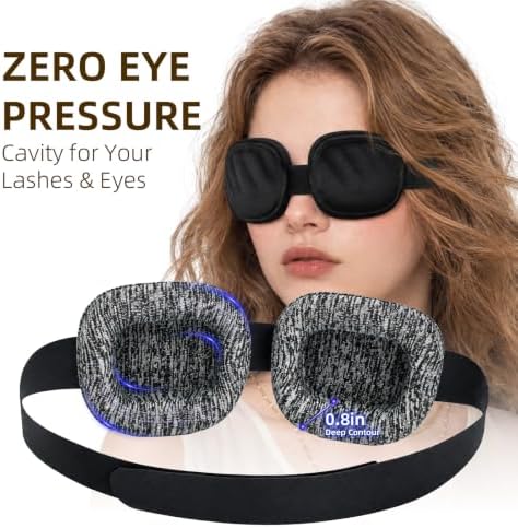 3D Contoured Sleep Mask for Women Men, 100% Blackout, Deep Cups - Image 2