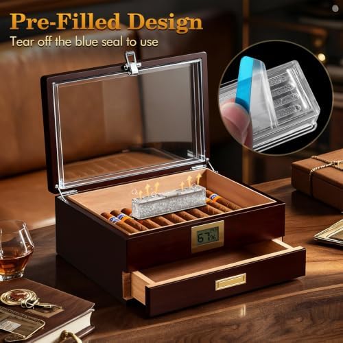 Pre-Filled Cigar Humidifier (2-pack)– Ready-to-Use Crystal Gel Humidifier, Cigar Humidor Accessories, Maintains Ideal 65-70% Cigars Humidity - Image 3