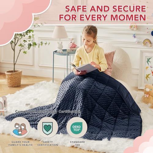 CuteKing Weighted Blanket - Weighted Blanket with Premium Glass Beads - Heavy Blanket Crystal Velvet for Comfortable Rest - Thick Blanket All Season (10lbs, 50"x60", Blue Bubble) - Image 2