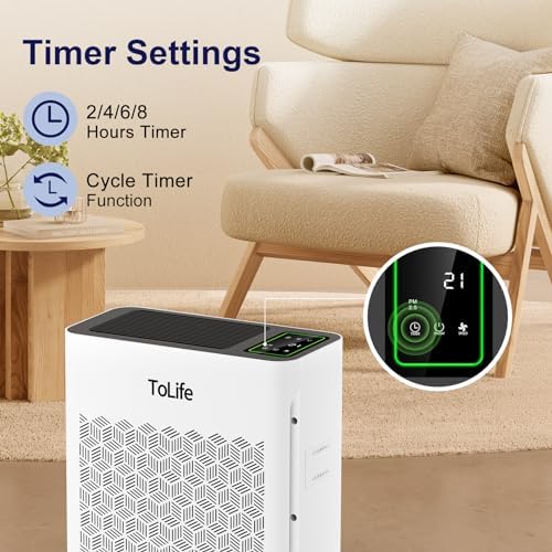 Tolife Air Purifier for Home Large Room up to 1095 Ft² with Sleep Mode - Image 3