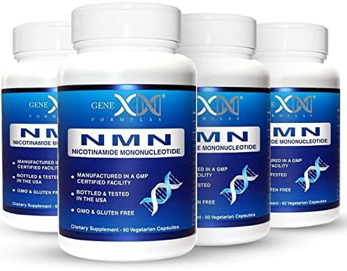 Genex Formulas NMN 250 mg Dose Stabilized Form 99% Pure Supplement, 4 Pack by GenexFormulas