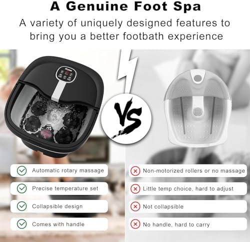 Collapsible Foot Spa Electric Rotary Massage with Heat, Bubble, Remote - Image 2