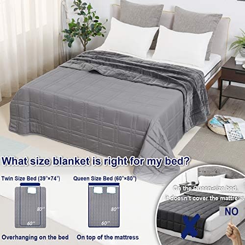 OMYSTYLE Warming & Cooling Weighted Blanket for Adult (25lb, 60 X 80 Inches) - Reversible Tencel/Short Plush Twin Size Weighted Blanket, Bonus Carry Bag Included - Image 4