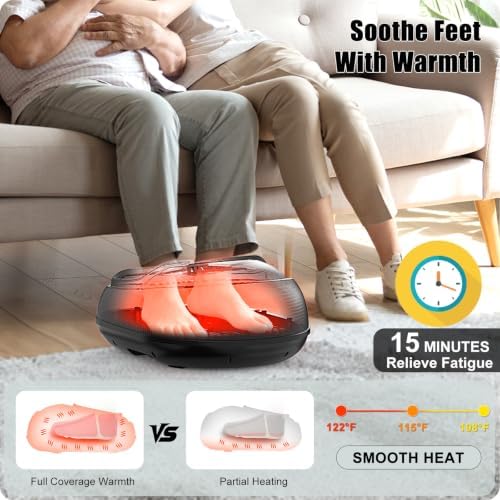 CARESKY Shiatsu Foot Massager Machine with Heat : Deep Kneading Foot Massage with Vibration & Compression for Plantar Fasciitis & Neuropathy Pain Relief, Deep Tissue Foot Massager - Image 3