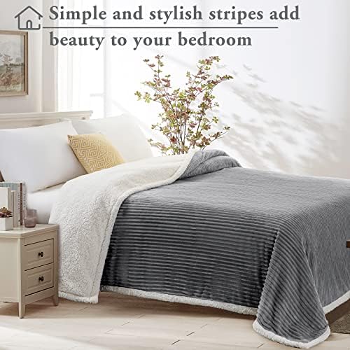 LBRO2M Sherpa Fleece Bed Blanket Super Soft Plush Warm Throw King 90"X104" - Image 2