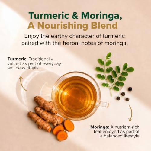 VAHDAM, Turmeric Moringa Tea Bags (100 Herbal Tea Bags) Caffeine Free, Non GMO | 100% Pure Herbal Blend - Sweet & Earthy | Resealable Ziplock Pouch - Image 6