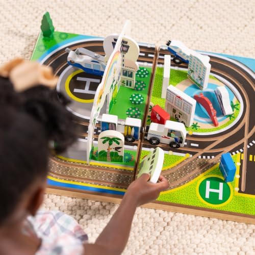 Melissa & Doug Take-Along Airport Wooden Play Set with Vehicles - Image 5