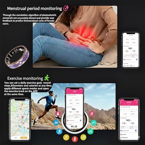 Smart Ring for Women, Baroque Inspired Design (Purple,9#) - Image 4