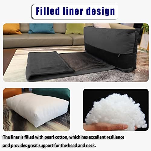Headrest Pillow with Pearl Cotton Filling - Non-Slip Headrest Cushion for Recliners, Sofas and Loveseats (Black) - Image 5