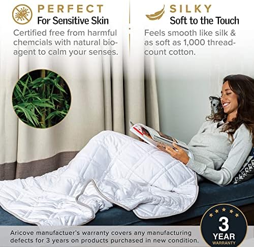 Aricove Weighted Blanket for Kids and Adults, 7 lbs, Small Weighted Blanket for Travel/Home, Soft Bamboo Viscose, 40x60 inches, Machine Washable, White - Image 4