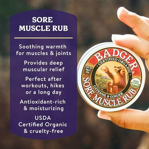Badger Sore Muscle Rub Balm, Warming, USDA Certified, GMO Free, 2 oz - Image 2