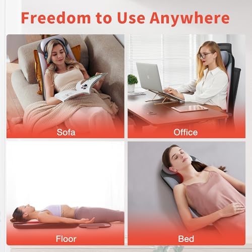Shiatsu Back Massager with Heat & Cooling, Kneading Rolling Vibration Chair Massager for Deep Tissue Pain Relief, Massage Chair Pad for Home & Office - Image 6