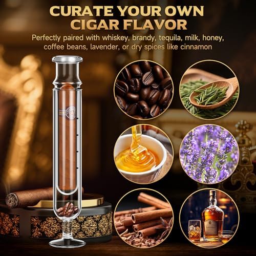 XIFEI Cigar Humidor Cabinet, Glass Top Humidors with Adjustable LED Lighting, Acrylic & Glass Tube, Digital Hygrometer, 2 Humidifiers, Cedar Wood Humidor with Accessory Drawer for Gifts - Image 5