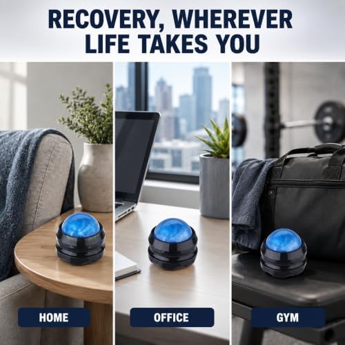 Manual Massage Ball Roller for Essential Oils & Lotion - Blue Handheld Deep Tissue Massager for Back, Neck & Foot Relief - Image 6