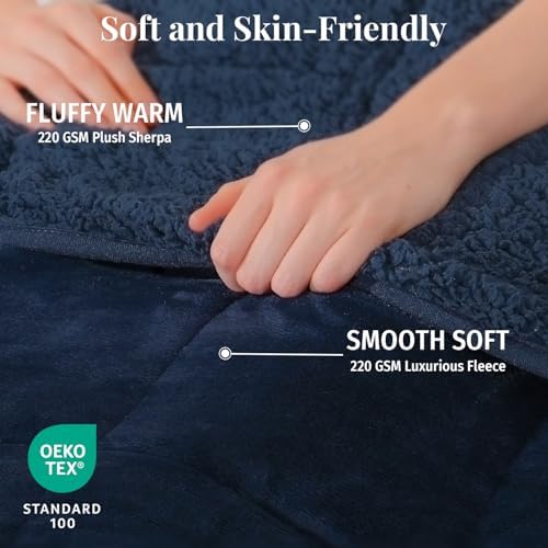 Topblan Sherpa Fleece Weighted Blanket 15lbs, 48 x 72 Twin Size for Adults - Image 2