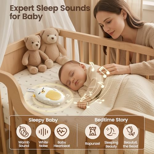 Vaydeer Baby Sound Machine for Sleep, Portable White Noise Machine with 115 Sounds & 4 Growth Stages, Pregnancy to Toddler Sleep Soother for Newborns, Babies & Moms, Gift-Ready Design - Image 3