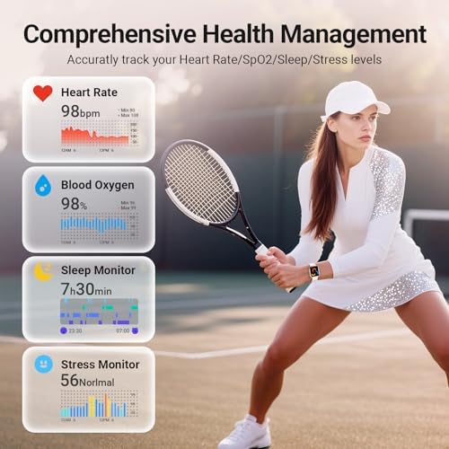 Smart Watches for Women/Men Android iPhone, [1.85" AMOLED Screen] Smartwatch Fitness Tracker 3ATM Waterproof with Bluetooth Calls, AI Control, Heart Rate/SpO2/Sleep Monitor, 7 Days Battery - Image 4