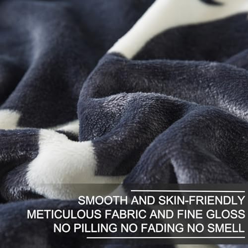 Richave Gray Pattern Twin Size Blanket,Premium Lightweight Anti-Static 66x90 Inches Throw Blankets for Twin/Twin XL Extra Long Bed,Couch, Sofa, Chair, Camping, Picnic,Grey and White - Image 4