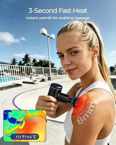 KingPavonini Mini Massage Gun Deep Tissue with Heat& Red Light, Model MG101 - Image 3