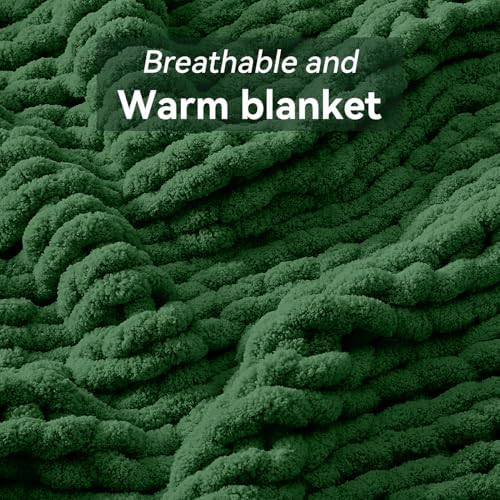 Negwoo Chunky Knit Throw Blanket, Knitted Throw Chenille Yarn, 80"*90" - Image 3