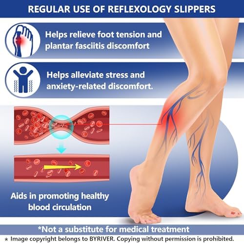 BYRIVER Deep Tissue Foot Massager Tool, Massage Slippers Sandals Flip Flops, Neuropathy Arthritis Back Plantar Fasciitis Pain Relief, Xmas Gifts for Dad Mom Coworkers Runners(02XS) - Image 3