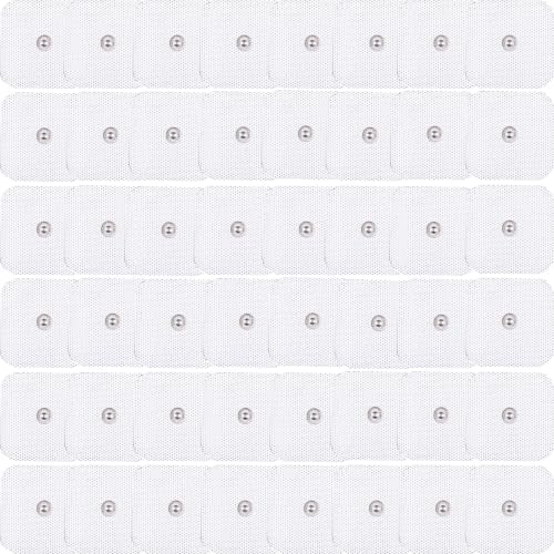 TENS Unit Replacement Pads, 48 Pcs 2"x2" Snap Adhesive Electrodes Pads, Reusable Tens Pads for EMS Muscle Stimulator, Using 3.5mm Snap Connector by SUNYAO