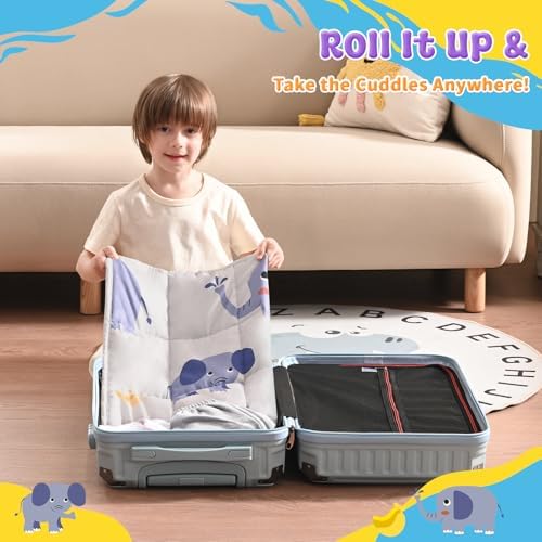 anfie Weighted Lap Pad 2 Pounds, Weighted Blanket(20"*30") Cooling Blanket for Resting,Weighted Throw Blanket for Travel Indoor Outdoor (Grey Elephant) - Image 5