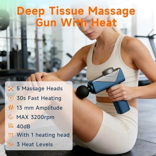 Massage Gun with Heat, Powerful Warming Massage, Home & Travel, - Image 4