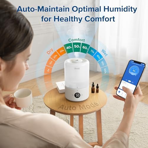 Levoit Smart Cool Mist Top Fill Humidifiers for Bedroom with Sensor, 3L - Image 2