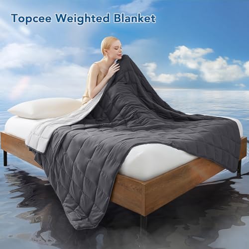 Topcee Weighted Blanket for Adults (15 lbs, 60" x 80") Queen Size Soft Cooling Heavy Blanket Sleeping, Apply to 130-160 lbs Body, Thick Breathable Blanket with Glass Bead, Easy Care - Image 2