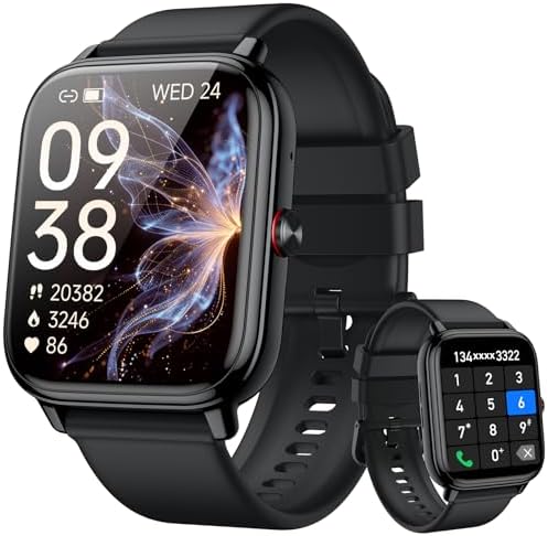 Smart Watch Fitness Tracker for Men Women, Answer/Make Call, 1000 mAh Battery, 120+ Sport Modes, Step Counter, Sleep Monitor Fitness Watch, Smartwatch for Android iPhone iOS (Black) by Unknown
