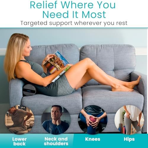 Vive Lumbar Roll Pillow for Lower Back Pain - Low Back Support Cushion - Image 4