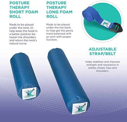 Pain Free at Sea - Posture Long & Short Foam Roll, Towel & Strap Yoga Belt - Physical Therapy Equipment - Yoga Accessories - Posture Rolls - Yoga Straps for Stretching - Physical Therapy Strap - Image 2