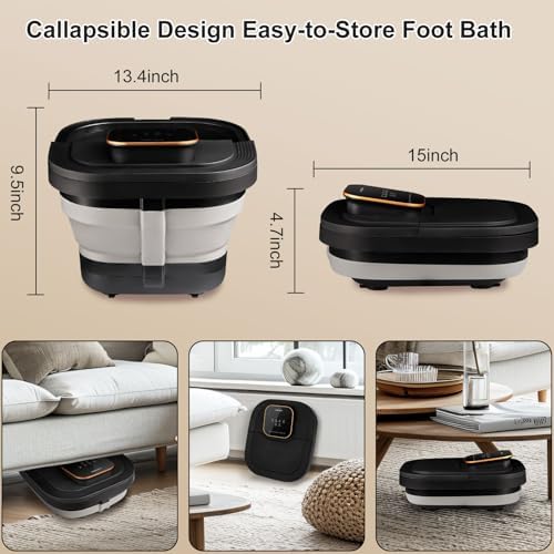 Collapsible Foot Spa Bath with Heat and Massage Roller, Bubble, Temperature Control, Remote Control, Foot Pedicure Kit, Pedicure Foot Spa - Image 5
