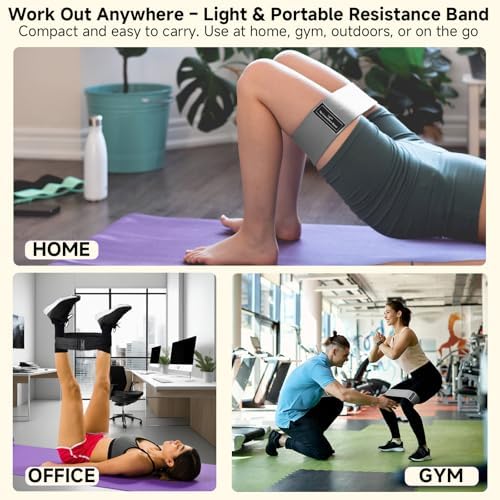 Resistance Bands, Fabric Workout Bands for Women & Men, Cloth Booty Resistance Loop Bands, Thick Squat Bands for Home Fitness, Gym, Yoga, Pilates for Butt Legs Thigh Hip Glute - Image 7