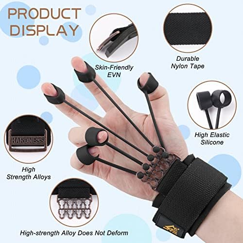 Finger Strengthener Stroke Recovery Physical Therapy Equipment Stretcher Hand Strengthener Hand Workout Extension Exerciser Hand Grip Trainer (Enhanced Kit - Black) - Image 3