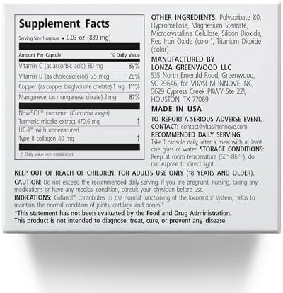 Collanol - Innovation in The Care of Healthy Joints – Liquid Formula in a Double Capsule. 3D Collagen + Micelle Extract of Turmeric Roots 1 Capsule/Day. Laboratory Tested - Image 4