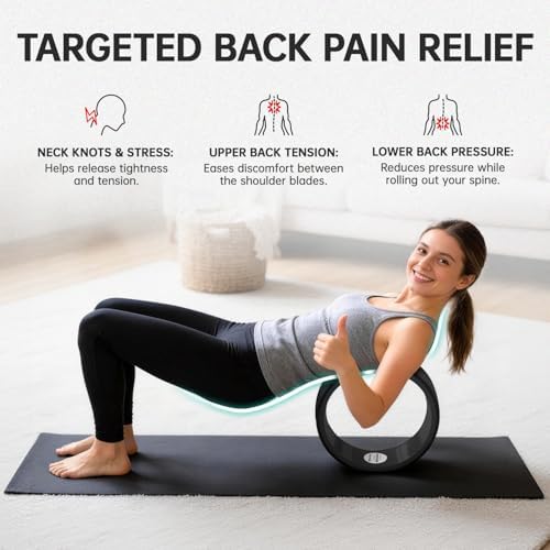 GymCope Back Roller Wheel 4 Pack Spine-Safe Groove, for Whole Family Yoga - Image 3